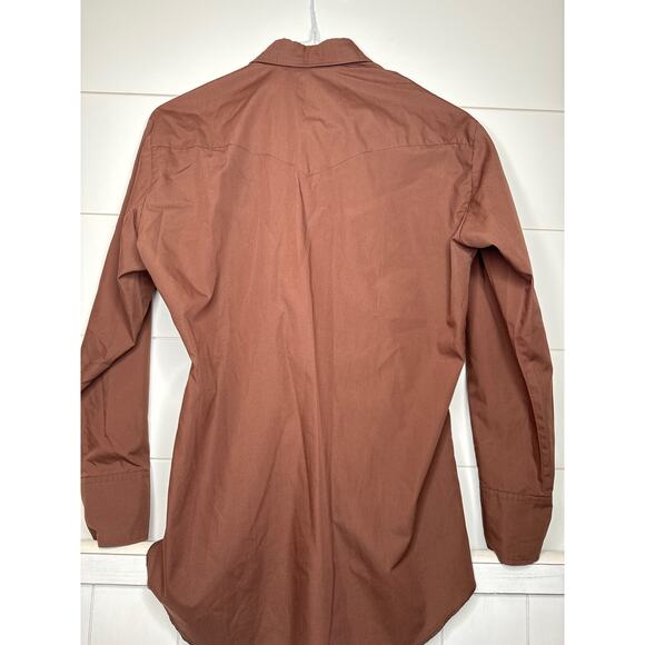Mondiki Quality Square Dance Clothing Men's Brown Pearl Snap Front/Cuff Shirt SM - Picture 4 of 4